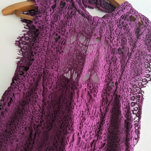 NWT Free People Purple Lace Dress Size S - Picture 2 of 10